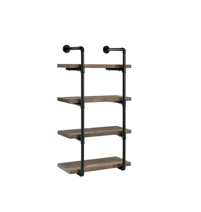 Elmcrest 24-inch Wall Shelf Black and Rustic Oak - Premium Wall Shelf from Coaster Z2 Standard - Just $170! Shop now at Furniture Wholesale Plus  We are the best furniture store in Nashville, Hendersonville, Goodlettsville, Madison, Antioch, Mount Juliet, Lebanon, Gallatin, Springfield, Murfreesboro, Franklin, Brentwood