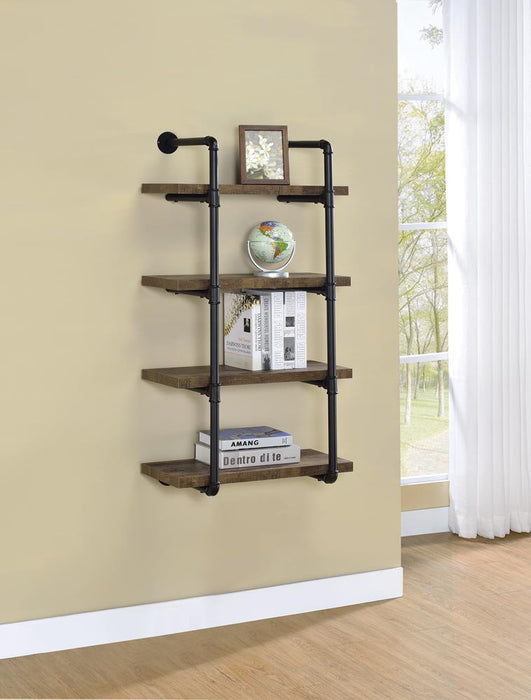 Elmcrest 24-inch Wall Shelf Black and Rustic Oak - Premium Wall Shelf from Coaster Z2 Standard - Just $170! Shop now at Furniture Wholesale Plus  We are the best furniture store in Nashville, Hendersonville, Goodlettsville, Madison, Antioch, Mount Juliet, Lebanon, Gallatin, Springfield, Murfreesboro, Franklin, Brentwood