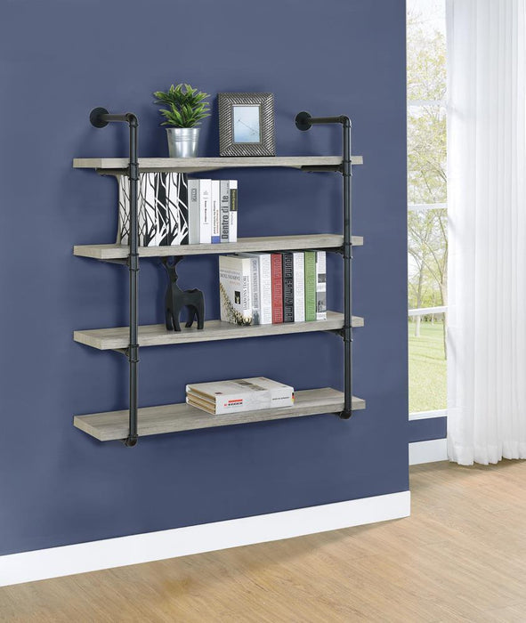 Elmcrest 40-inch Wall Shelf Black and Grey Driftwood - Premium Wall Shelf from Coaster Z2 Standard - Just $198! Shop now at Furniture Wholesale Plus  We are the best furniture store in Nashville, Hendersonville, Goodlettsville, Madison, Antioch, Mount Juliet, Lebanon, Gallatin, Springfield, Murfreesboro, Franklin, Brentwood