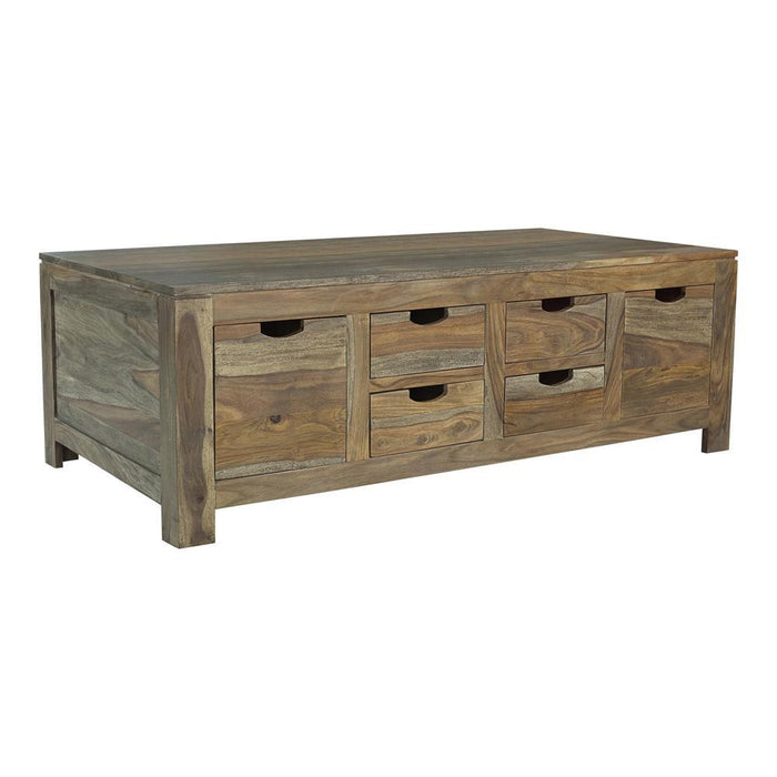 Esther 6-drawer Storage Coffee Table Natural Sheesham - Premium Coffee Table from Coaster Z2 Standard - Just $738! Shop now at Furniture Wholesale Plus  We are the best furniture store in Nashville, Hendersonville, Goodlettsville, Madison, Antioch, Mount Juliet, Lebanon, Gallatin, Springfield, Murfreesboro, Franklin, Brentwood