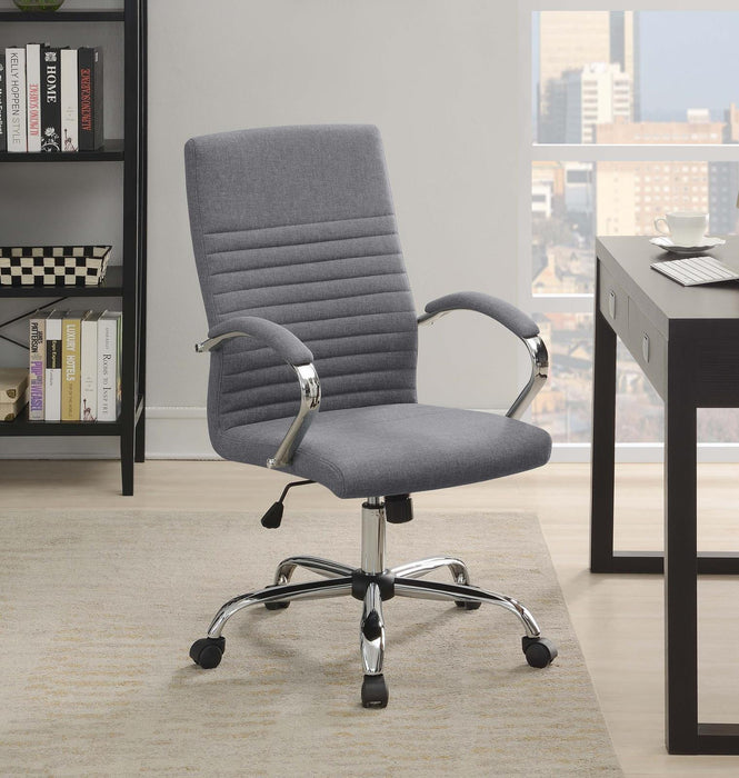 Abisko Upholstered Office Chair with Casters Grey and Chrome - Premium Office Chair from Coaster Z2 Standard - Just $270! Shop now at Furniture Wholesale Plus  We are the best furniture store in Nashville, Hendersonville, Goodlettsville, Madison, Antioch, Mount Juliet, Lebanon, Gallatin, Springfield, Murfreesboro, Franklin, Brentwood