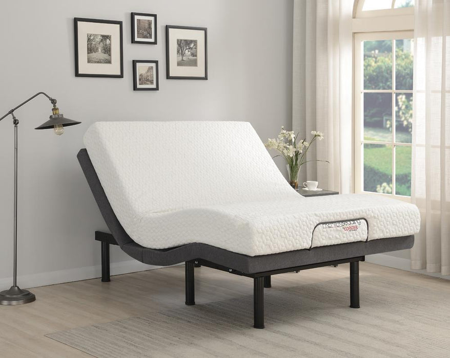 Clara Queen Adjustable Bed Base Grey and Black - Premium Adjustable Base from Coaster Z2 Standard - Just $850! Shop now at Furniture Wholesale Plus  We are the best furniture store in Nashville, Hendersonville, Goodlettsville, Madison, Antioch, Mount Juliet, Lebanon, Gallatin, Springfield, Murfreesboro, Franklin, Brentwood