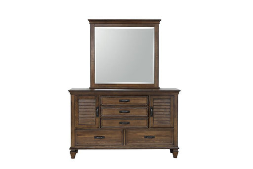 Franco Burnished Oak Five Drawer Dresser With Two Louvered Doors - Premium Dresser from Coaster Z2 Standard - Just $960! Shop now at Furniture Wholesale Plus  We are the best furniture store in Nashville, Hendersonville, Goodlettsville, Madison, Antioch, Mount Juliet, Lebanon, Gallatin, Springfield, Murfreesboro, Franklin, Brentwood