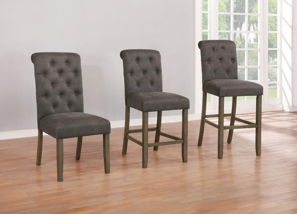 Balboa Tufted Back Counter Height Stools Grey and Rustic Brown (Set of 2) - Premium Barstool from Coaster Z2 Standard - Just $130! Shop now at Furniture Wholesale Plus  We are the best furniture store in Nashville, Hendersonville, Goodlettsville, Madison, Antioch, Mount Juliet, Lebanon, Gallatin, Springfield, Murfreesboro, Franklin, Brentwood