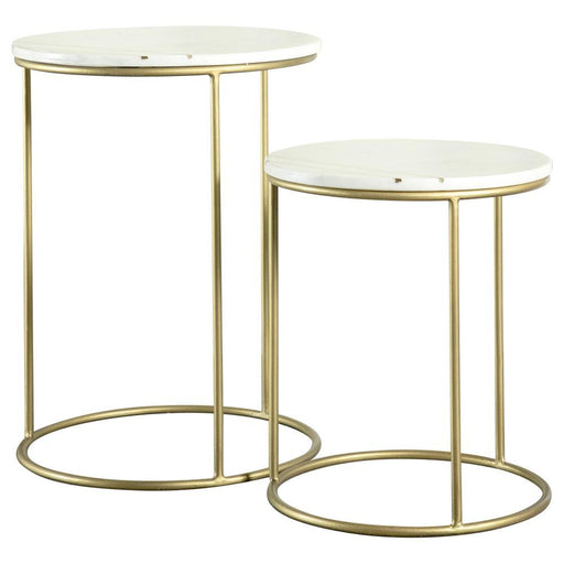 G935849 2pc Nesting Table - Premium Marble Top Nesting Table from Coaster Z2 Standard - Just $210! Shop now at Furniture Wholesale Plus  We are the best furniture store in Nashville, Hendersonville, Goodlettsville, Madison, Antioch, Mount Juliet, Lebanon, Gallatin, Springfield, Murfreesboro, Franklin, Brentwood