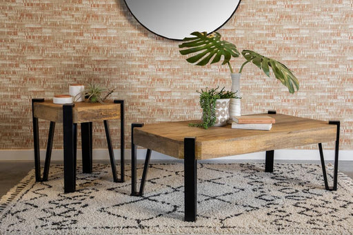 Winston Wooden Square Top End Table Natural and Matte Black - Premium End Table from Coaster Z2 Standard - Just $290! Shop now at Furniture Wholesale Plus  We are the best furniture store in Nashville, Hendersonville, Goodlettsville, Madison, Antioch, Mount Juliet, Lebanon, Gallatin, Springfield, Murfreesboro, Franklin, Brentwood