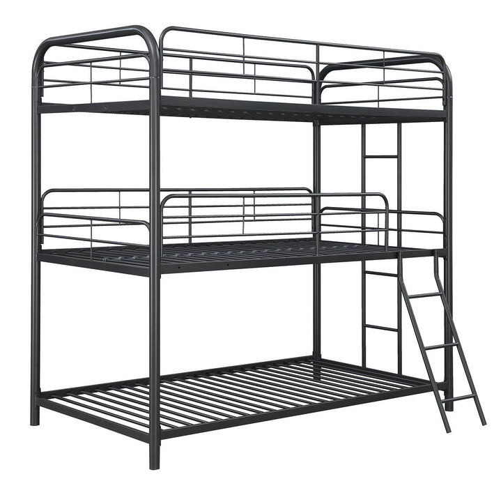 400777 T/T/T TRIPLE BUNK - Premium Bunk Bed from Coaster Z2 Standard - Just $478! Shop now at Furniture Wholesale Plus  We are the best furniture store in Nashville, Hendersonville, Goodlettsville, Madison, Antioch, Mount Juliet, Lebanon, Gallatin, Springfield, Murfreesboro, Franklin, Brentwood