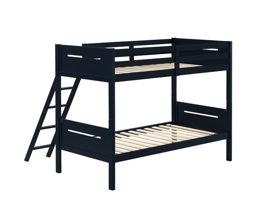 405051BLU TWIN/TWIN BUNK BED - Premium Bunk Bed from Coaster Z2 Standard - Just $418! Shop now at Furniture Wholesale Plus  We are the best furniture store in Nashville, Hendersonville, Goodlettsville, Madison, Antioch, Mount Juliet, Lebanon, Gallatin, Springfield, Murfreesboro, Franklin, Brentwood