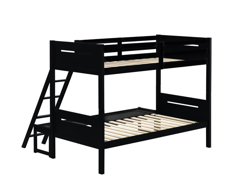 405052BLK TWIN/FULL BUNK BED - Premium Bunk Bed from Coaster Z2 Standard - Just $558! Shop now at Furniture Wholesale Plus  We are the best furniture store in Nashville, Hendersonville, Goodlettsville, Madison, Antioch, Mount Juliet, Lebanon, Gallatin, Springfield, Murfreesboro, Franklin, Brentwood
