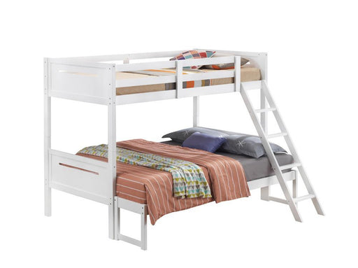 405052WHT TWIN/FULL BUNK BED - Premium Bunk Bed from Coaster Z2 Standard - Just $558! Shop now at Furniture Wholesale Plus  We are the best furniture store in Nashville, Hendersonville, Goodlettsville, Madison, Antioch, Mount Juliet, Lebanon, Gallatin, Springfield, Murfreesboro, Franklin, Brentwood