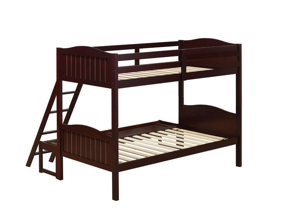 405054BRN TWIN/FULL BUNK BED - Premium Bunk Bed from Coaster Z2 Standard - Just $558! Shop now at Furniture Wholesale Plus  We are the best furniture store in Nashville, Hendersonville, Goodlettsville, Madison, Antioch, Mount Juliet, Lebanon, Gallatin, Springfield, Murfreesboro, Franklin, Brentwood