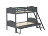 405054GRY TWIN/FULL BUNK BED - Premium Bunk Bed from Coaster Z2 Standard - Just $558! Shop now at Furniture Wholesale Plus  We are the best furniture store in Nashville, Hendersonville, Goodlettsville, Madison, Antioch, Mount Juliet, Lebanon, Gallatin, Springfield, Murfreesboro, Franklin, Brentwood