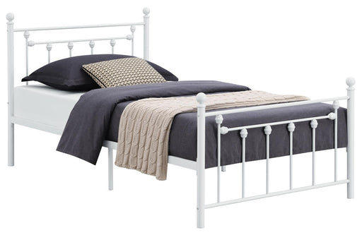 Canon Twin Metal Slatted Headboard Platform Bed - White - Premium Bed from Coaster Z2 Standard - Just $170! Shop now at Furniture Wholesale Plus  We are the best furniture store in Nashville, Hendersonville, Goodlettsville, Madison, Antioch, Mount Juliet, Lebanon, Gallatin, Springfield, Murfreesboro, Franklin, Brentwood