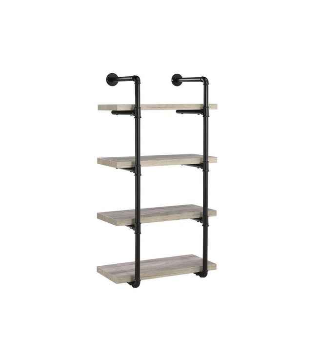 Elmcrest 24-inch Wall Shelf Black and Rustic Oak - Premium Wall Shelf from Coaster Z2 Standard - Just $170! Shop now at Furniture Wholesale Plus  We are the best furniture store in Nashville, Hendersonville, Goodlettsville, Madison, Antioch, Mount Juliet, Lebanon, Gallatin, Springfield, Murfreesboro, Franklin, Brentwood