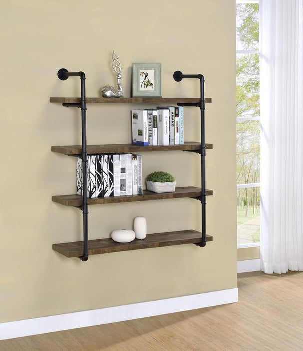 Elmcrest 40-inch Wall Shelf Black and Grey Driftwood - Premium Wall Shelf from Coaster Z2 Standard - Just $198! Shop now at Furniture Wholesale Plus  We are the best furniture store in Nashville, Hendersonville, Goodlettsville, Madison, Antioch, Mount Juliet, Lebanon, Gallatin, Springfield, Murfreesboro, Franklin, Brentwood