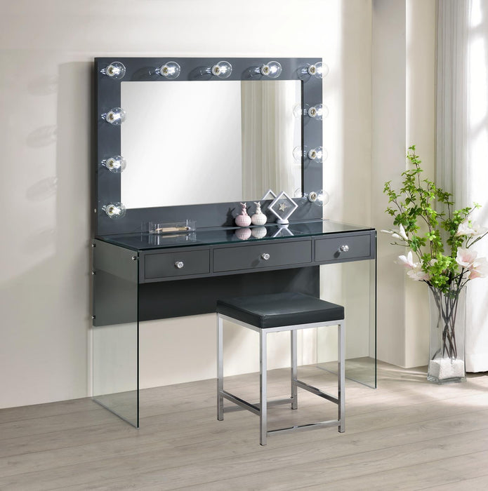 Afshan Upholstered Square Padded Cushion Vanity Stool - Premium Vanity Stool from Coaster Z2 Standard - Just $72! Shop now at Furniture Wholesale Plus  We are the best furniture store in Nashville, Hendersonville, Goodlettsville, Madison, Antioch, Mount Juliet, Lebanon, Gallatin, Springfield, Murfreesboro, Franklin, Brentwood