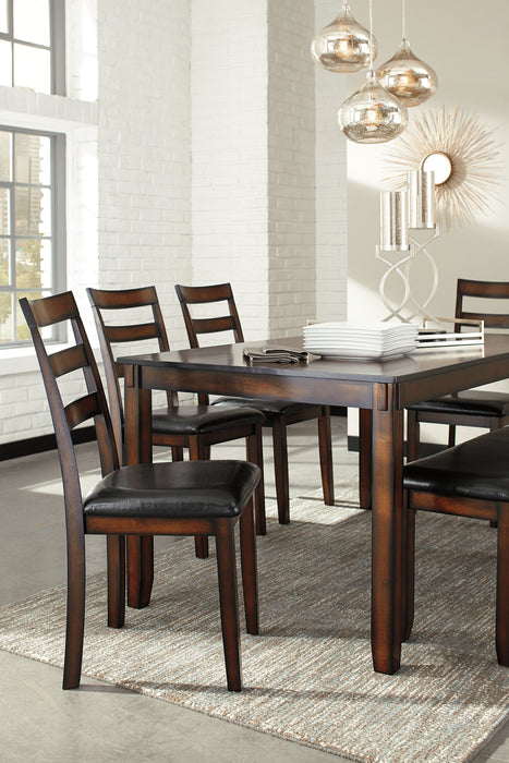 Coviar Dining Table and Chairs with Bench (Set of 6) - Premium Dining Table from Ashley Furniture - Just $543! Shop now at Furniture Wholesale Plus  We are the best furniture store in Nashville, Hendersonville, Goodlettsville, Madison, Antioch, Mount Juliet, Lebanon, Gallatin, Springfield, Murfreesboro, Franklin, Brentwood