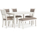 Erinberg Dining Table and 4 Chairs and Bench (Set of 6) - Premium Dining Table from Ashley Furniture - Just $621.44! Shop now at Furniture Wholesale Plus  We are the best furniture store in Nashville, Hendersonville, Goodlettsville, Madison, Antioch, Mount Juliet, Lebanon, Gallatin, Springfield, Murfreesboro, Franklin, Brentwood