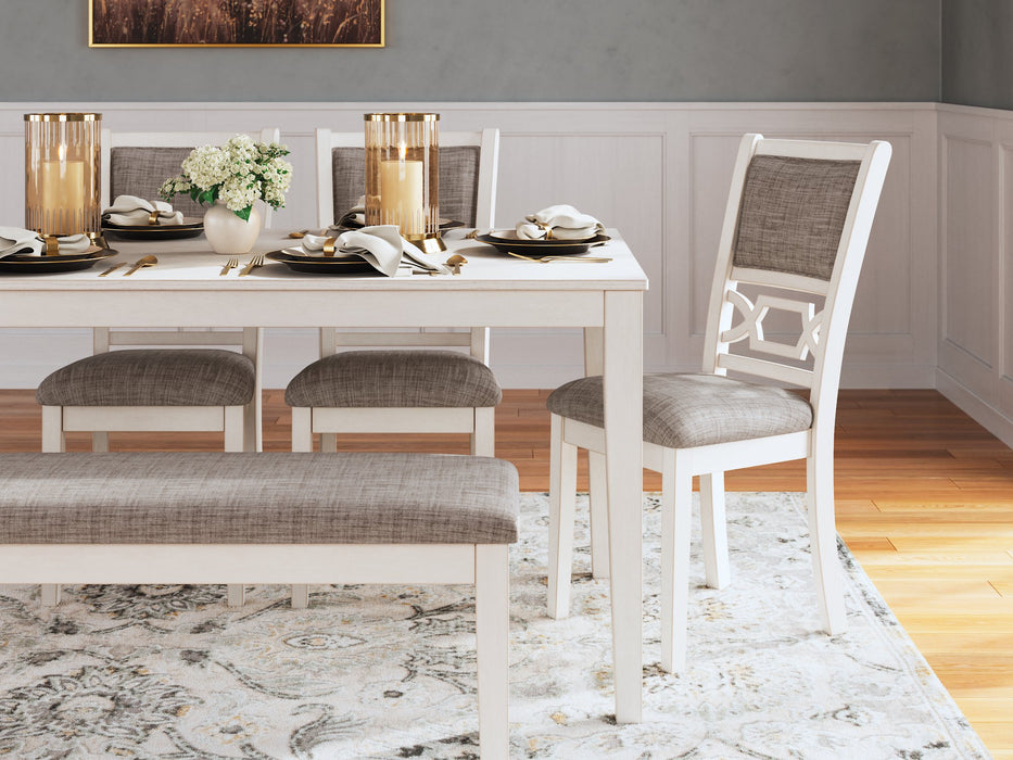 Erinberg Dining Table and 4 Chairs and Bench (Set of 6) - Premium Dining Table from Ashley Furniture - Just $621.44! Shop now at Furniture Wholesale Plus  We are the best furniture store in Nashville, Hendersonville, Goodlettsville, Madison, Antioch, Mount Juliet, Lebanon, Gallatin, Springfield, Murfreesboro, Franklin, Brentwood