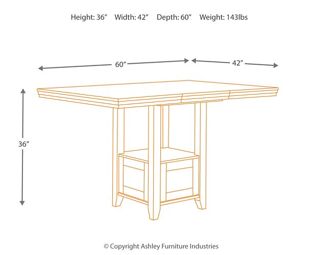 Ralene Counter Height Dining Extension Table - Premium Counter Height Table from Ashley Furniture - Just $362! Shop now at Furniture Wholesale Plus  We are the best furniture store in Nashville, Hendersonville, Goodlettsville, Madison, Antioch, Mount Juliet, Lebanon, Gallatin, Springfield, Murfreesboro, Franklin, Brentwood