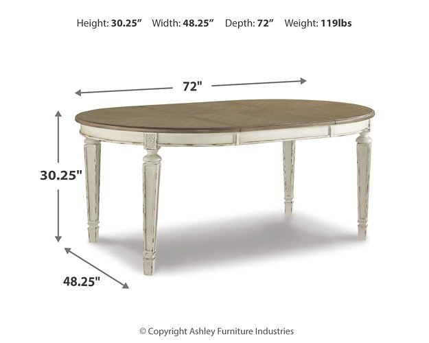 Realyn Dining Extension Table - Premium Dining Table from Ashley Furniture - Just $522.89! Shop now at Furniture Wholesale Plus  We are the best furniture store in Nashville, Hendersonville, Goodlettsville, Madison, Antioch, Mount Juliet, Lebanon, Gallatin, Springfield, Murfreesboro, Franklin, Brentwood