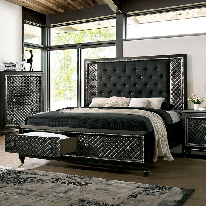 Demetria Metallic Gray Cal.King Bed - Premium Bed from FOA East - Just $1031.55! Shop now at Furniture Wholesale Plus  We are the best furniture store in Nashville, Hendersonville, Goodlettsville, Madison, Antioch, Mount Juliet, Lebanon, Gallatin, Springfield, Murfreesboro, Franklin, Brentwood