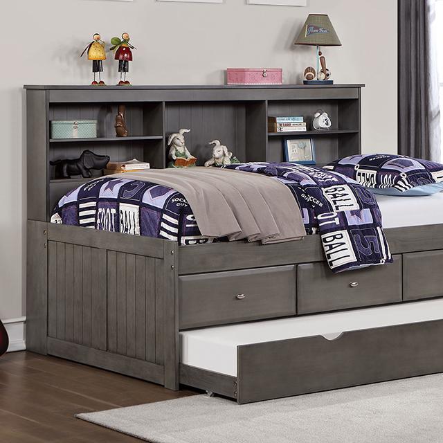 TIBALT Full DayBed w/ Trundle, Dark Gray - Premium Daybed from FOA East - Just $895.05! Shop now at Furniture Wholesale Plus  We are the best furniture store in Nashville, Hendersonville, Goodlettsville, Madison, Antioch, Mount Juliet, Lebanon, Gallatin, Springfield, Murfreesboro, Franklin, Brentwood