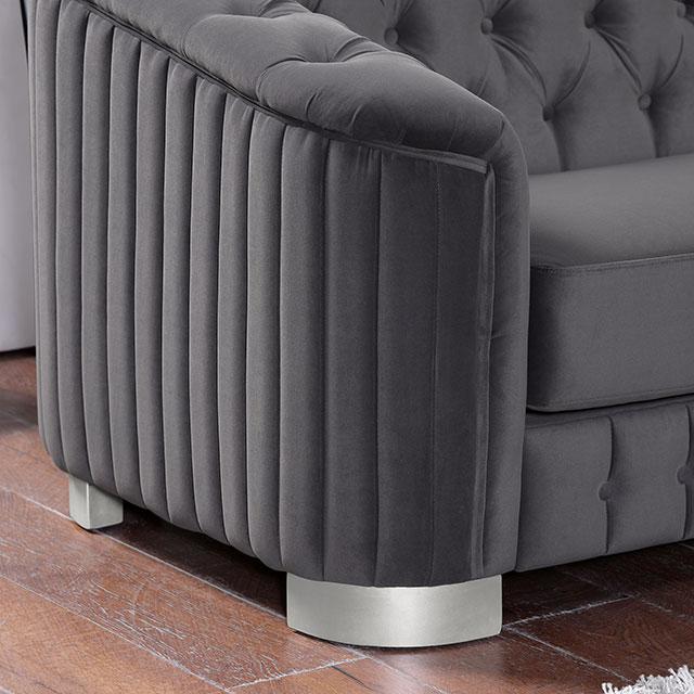 CASTELLON Loveseat, Dark Gray - Premium Loveseat from FOA East - Just $690.30! Shop now at Furniture Wholesale Plus  We are the best furniture store in Nashville, Hendersonville, Goodlettsville, Madison, Antioch, Mount Juliet, Lebanon, Gallatin, Springfield, Murfreesboro, Franklin, Brentwood