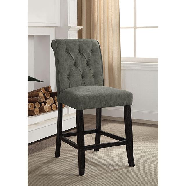 Izzy Gray/Antique Black Counter Ht. Chair, Gray (2/CTN) - Premium Dining Chair from FOA East - Just $292.50! Shop now at Furniture Wholesale Plus  We are the best furniture store in Nashville, Hendersonville, Goodlettsville, Madison, Antioch, Mount Juliet, Lebanon, Gallatin, Springfield, Murfreesboro, Franklin, Brentwood