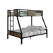 CLAPTON Black Twin/Full Bunk Bed - Premium Bunk Bed from FOA East - Just $661.05! Shop now at Furniture Wholesale Plus  We are the best furniture store in Nashville, Hendersonville, Goodlettsville, Madison, Antioch, Mount Juliet, Lebanon, Gallatin, Springfield, Murfreesboro, Franklin, Brentwood