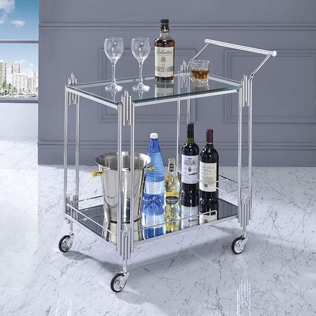 Ebba Chrome Serving Carts - Premium Server from FOA East - Just $220.35! Shop now at Furniture Wholesale Plus  We are the best furniture store in Nashville, Hendersonville, Goodlettsville, Madison, Antioch, Mount Juliet, Lebanon, Gallatin, Springfield, Murfreesboro, Franklin, Brentwood