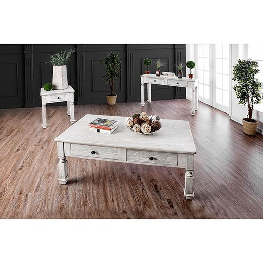 Joliet Antique White Coffee Table - Premium Coffee Table from FOA East - Just $329.55! Shop now at Furniture Wholesale Plus  We are the best furniture store in Nashville, Hendersonville, Goodlettsville, Madison, Antioch, Mount Juliet, Lebanon, Gallatin, Springfield, Murfreesboro, Franklin, Brentwood