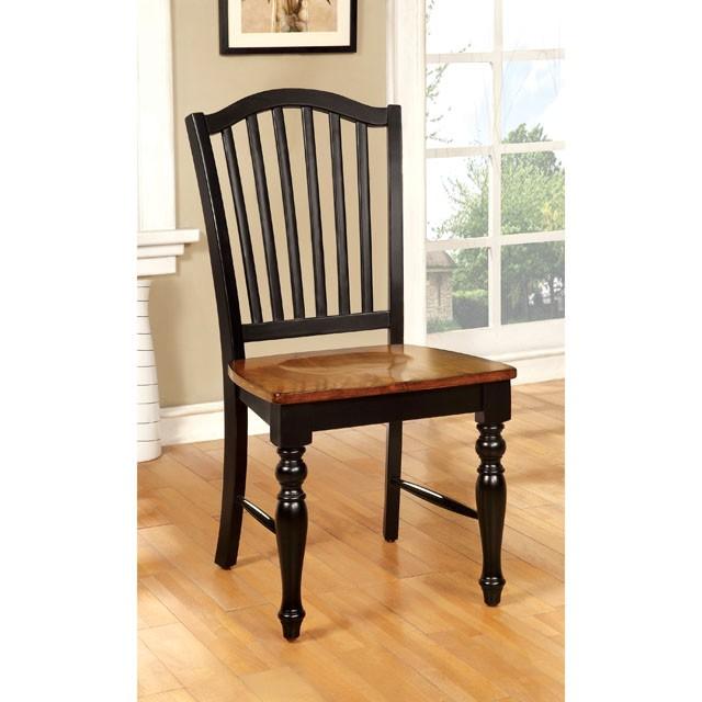 MAYVILLE Black/Antique Oak Side Chair (2/CTN) - Premium Dining Chair from FOA East - Just $234! Shop now at Furniture Wholesale Plus  We are the best furniture store in Nashville, Hendersonville, Goodlettsville, Madison, Antioch, Mount Juliet, Lebanon, Gallatin, Springfield, Murfreesboro, Franklin, Brentwood