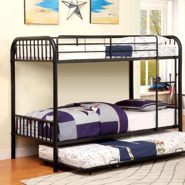 RAINBOW Black Metal Twin/Twin Bunk Bed - Premium Bunk Bed from FOA East - Just $388.05! Shop now at Furniture Wholesale Plus  We are the best furniture store in Nashville, Hendersonville, Goodlettsville, Madison, Antioch, Mount Juliet, Lebanon, Gallatin, Springfield, Murfreesboro, Franklin, Brentwood