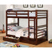 California IV Dark Walnut Twin/Twin Bunk Bed - Premium Bunk Bed from FOA East - Just $544.05! Shop now at Furniture Wholesale Plus  We are the best furniture store in Nashville, Hendersonville, Goodlettsville, Madison, Antioch, Mount Juliet, Lebanon, Gallatin, Springfield, Murfreesboro, Franklin, Brentwood