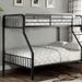 CLEMENT Black Metal Twin/Full Bunk Bed - Premium Bunk Bed from FOA East - Just $542.10! Shop now at Furniture Wholesale Plus  We are the best furniture store in Nashville, Hendersonville, Goodlettsville, Madison, Antioch, Mount Juliet, Lebanon, Gallatin, Springfield, Murfreesboro, Franklin, Brentwood