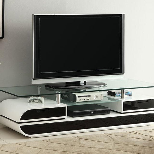 Evos Black/White 63" TV Console - Premium TV Stand from FOA East - Just $661.05! Shop now at Furniture Wholesale Plus  We are the best furniture store in Nashville, Hendersonville, Goodlettsville, Madison, Antioch, Mount Juliet, Lebanon, Gallatin, Springfield, Murfreesboro, Franklin, Brentwood