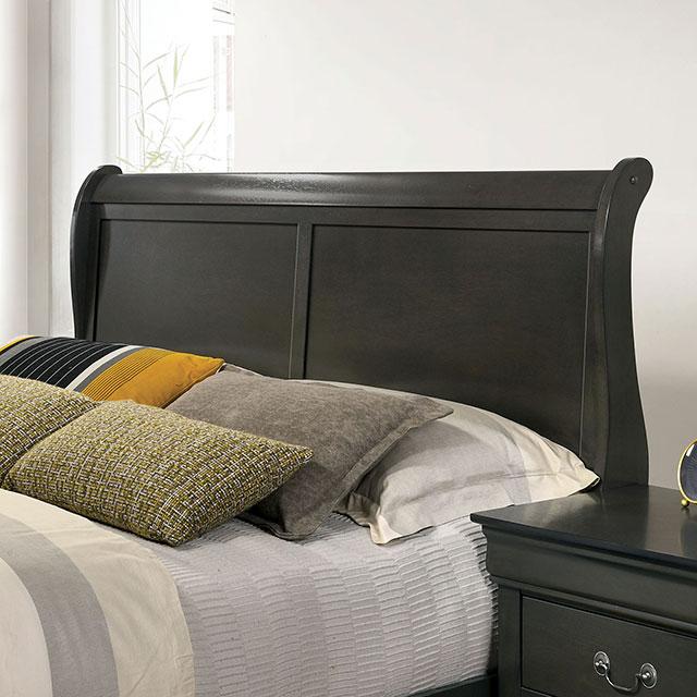 LOUIS PHILIPPE E.King Bed, Gray - Premium Bed from FOA East - Just $442.65! Shop now at Furniture Wholesale Plus  We are the best furniture store in Nashville, Hendersonville, Goodlettsville, Madison, Antioch, Mount Juliet, Lebanon, Gallatin, Springfield, Murfreesboro, Franklin, Brentwood