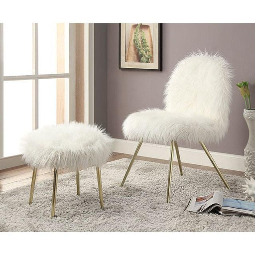 Caoimhe White/Gold Accent Chair - Premium Accent Chair from FOA East - Just $195! Shop now at Furniture Wholesale Plus  We are the best furniture store in Nashville, Hendersonville, Goodlettsville, Madison, Antioch, Mount Juliet, Lebanon, Gallatin, Springfield, Murfreesboro, Franklin, Brentwood