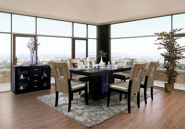 Evangeline Black/Beige Dining Table - Premium Dining Table from FOA East - Just $739.05! Shop now at Furniture Wholesale Plus  We are the best furniture store in Nashville, Hendersonville, Goodlettsville, Madison, Antioch, Mount Juliet, Lebanon, Gallatin, Springfield, Murfreesboro, Franklin, Brentwood