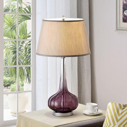 Fay Purple 30"H Table Lamp - Premium Lamp from FOA East - Just $115.05! Shop now at Furniture Wholesale Plus  We are the best furniture store in Nashville, Hendersonville, Goodlettsville, Madison, Antioch, Mount Juliet, Lebanon, Gallatin, Springfield, Murfreesboro, Franklin, Brentwood