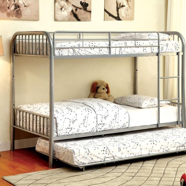 RAINBOW Silver Metal Twin/Twin Bunk Bed - Premium Bunk Bed from FOA East - Just $388.05! Shop now at Furniture Wholesale Plus  We are the best furniture store in Nashville, Hendersonville, Goodlettsville, Madison, Antioch, Mount Juliet, Lebanon, Gallatin, Springfield, Murfreesboro, Franklin, Brentwood