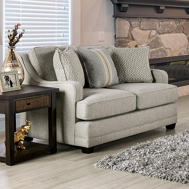 STEPHNEY Loveseat, Gray/Gold - Premium Loveseat from FOA East - Just $1228.50! Shop now at Furniture Wholesale Plus  We are the best furniture store in Nashville, Hendersonville, Goodlettsville, Madison, Antioch, Mount Juliet, Lebanon, Gallatin, Springfield, Murfreesboro, Franklin, Brentwood