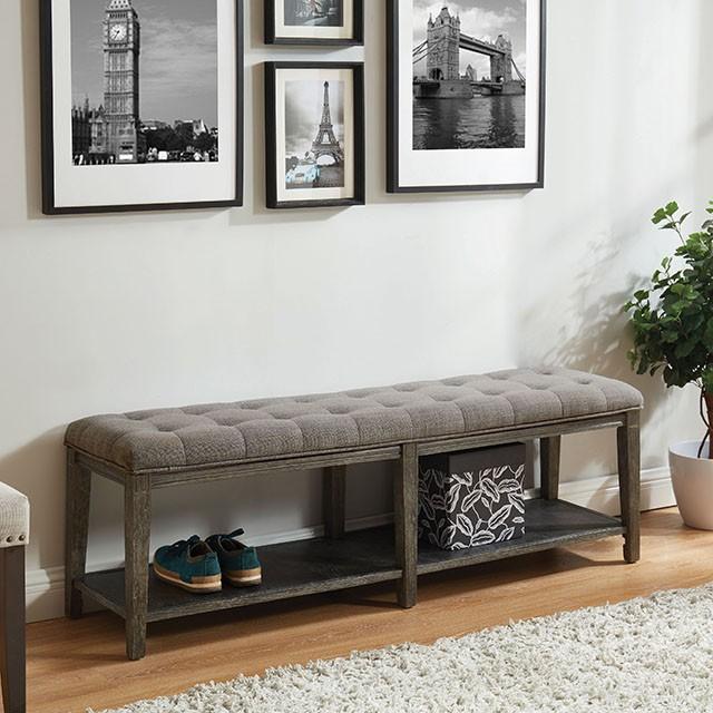 Tayah Gray Bench - Premium Bench from FOA East - Just $310.05! Shop now at Furniture Wholesale Plus  We are the best furniture store in Nashville, Hendersonville, Goodlettsville, Madison, Antioch, Mount Juliet, Lebanon, Gallatin, Springfield, Murfreesboro, Franklin, Brentwood