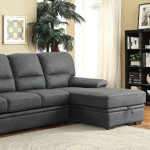 ALCESTER Graphite Sectional w/ Sleeper, Graphite - Premium Sectional from FOA East - Just $1558.05! Shop now at Furniture Wholesale Plus  We are the best furniture store in Nashville, Hendersonville, Goodlettsville, Madison, Antioch, Mount Juliet, Lebanon, Gallatin, Springfield, Murfreesboro, Franklin, Brentwood