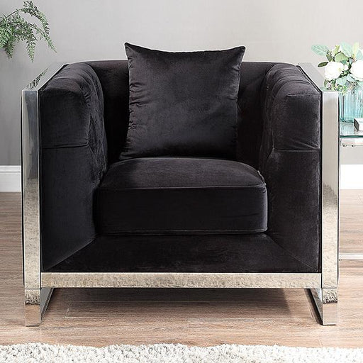 EVADNE Chair w/ Pillow, Black - Premium Chair from FOA East - Just $741! Shop now at Furniture Wholesale Plus  We are the best furniture store in Nashville, Hendersonville, Goodlettsville, Madison, Antioch, Mount Juliet, Lebanon, Gallatin, Springfield, Murfreesboro, Franklin, Brentwood