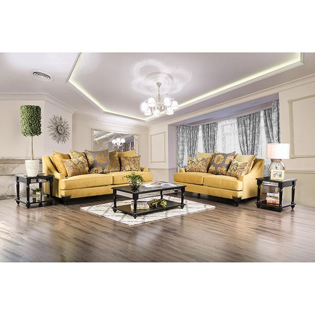 Viscontti Gold/Gray Love Seat, Gold - Premium Loveseat from FOA East - Just $1560! Shop now at Furniture Wholesale Plus  We are the best furniture store in Nashville, Hendersonville, Goodlettsville, Madison, Antioch, Mount Juliet, Lebanon, Gallatin, Springfield, Murfreesboro, Franklin, Brentwood