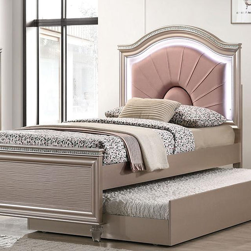 ALLIE Twin Bed, Rose Gold - Premium Youth Bed from FOA East - Just $602.55! Shop now at Furniture Wholesale Plus  We are the best furniture store in Nashville, Hendersonville, Goodlettsville, Madison, Antioch, Mount Juliet, Lebanon, Gallatin, Springfield, Murfreesboro, Franklin, Brentwood