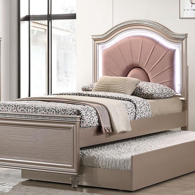 ALLIE Full Bed, Rose Gold - Premium Bed from FOA East - Just $680.55! Shop now at Furniture Wholesale Plus  We are the best furniture store in Nashville, Hendersonville, Goodlettsville, Madison, Antioch, Mount Juliet, Lebanon, Gallatin, Springfield, Murfreesboro, Franklin, Brentwood