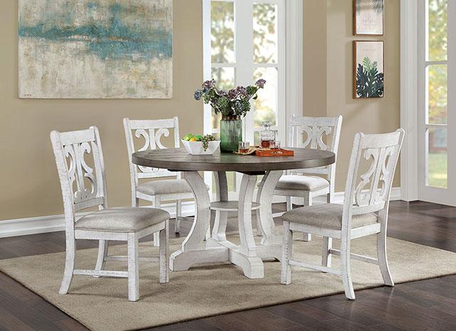 AULETTA Round Dining Table, Gray - Premium Dining Table from FOA East - Just $505.05! Shop now at Furniture Wholesale Plus  We are the best furniture store in Nashville, Hendersonville, Goodlettsville, Madison, Antioch, Mount Juliet, Lebanon, Gallatin, Springfield, Murfreesboro, Franklin, Brentwood